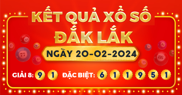 Kết quả xổ số Đắk Lắk ngày 20/2/2024